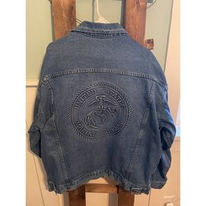 TYCA US Marine Corps Embossed Denim Jean Jacket 1980s